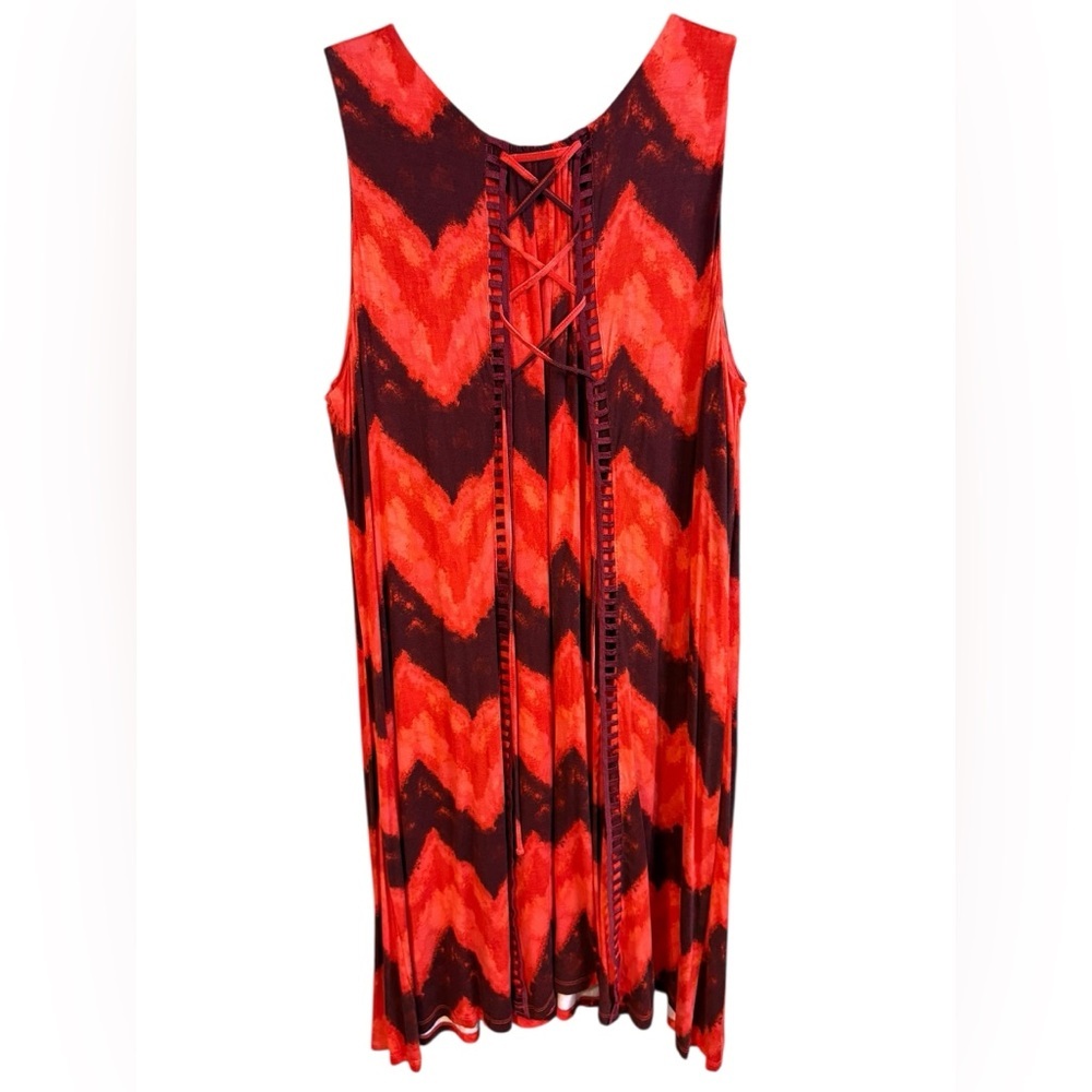 Cato Red and Orange Sleeveless Sundress - Picture 2 of 5